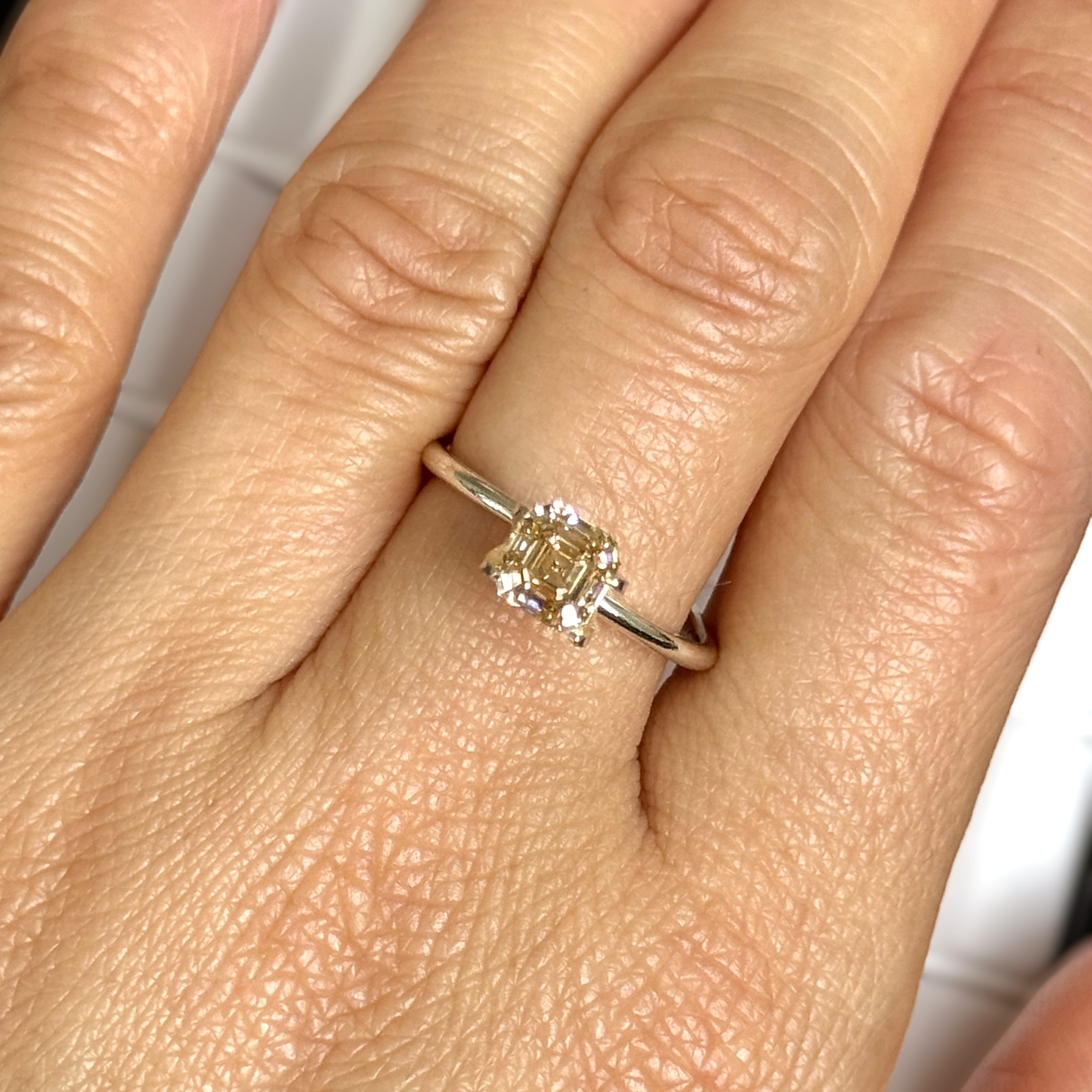 Champagne Diamond 1.24ct Asscher Cut VS1