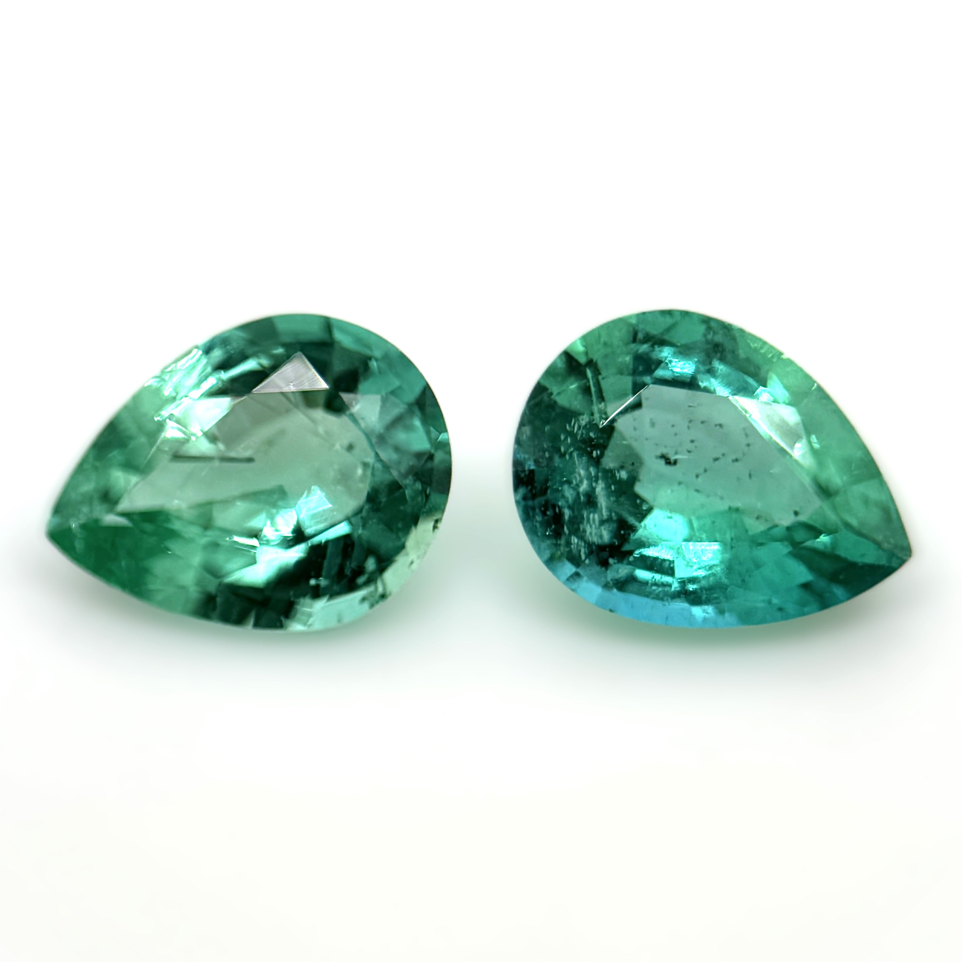 Emerald 2.63ct Pear Pair 2 =