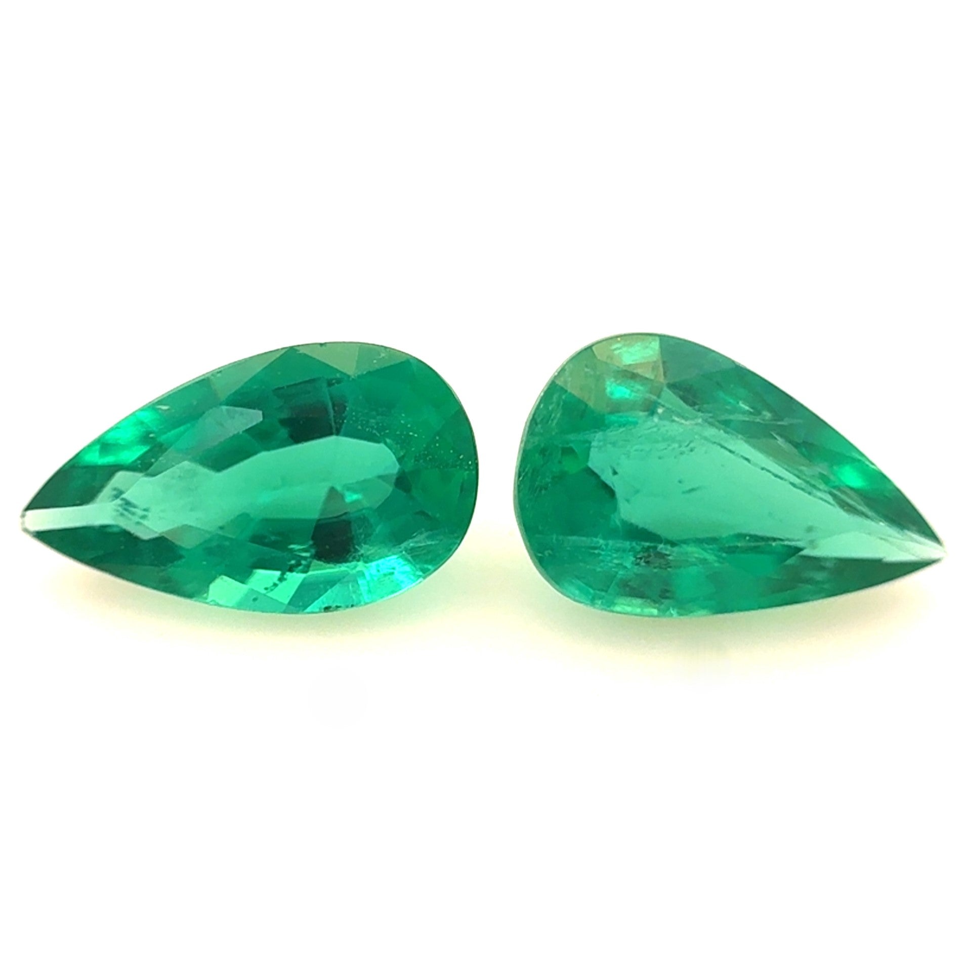 Emerald 1.37ct Pear Pair 2 =