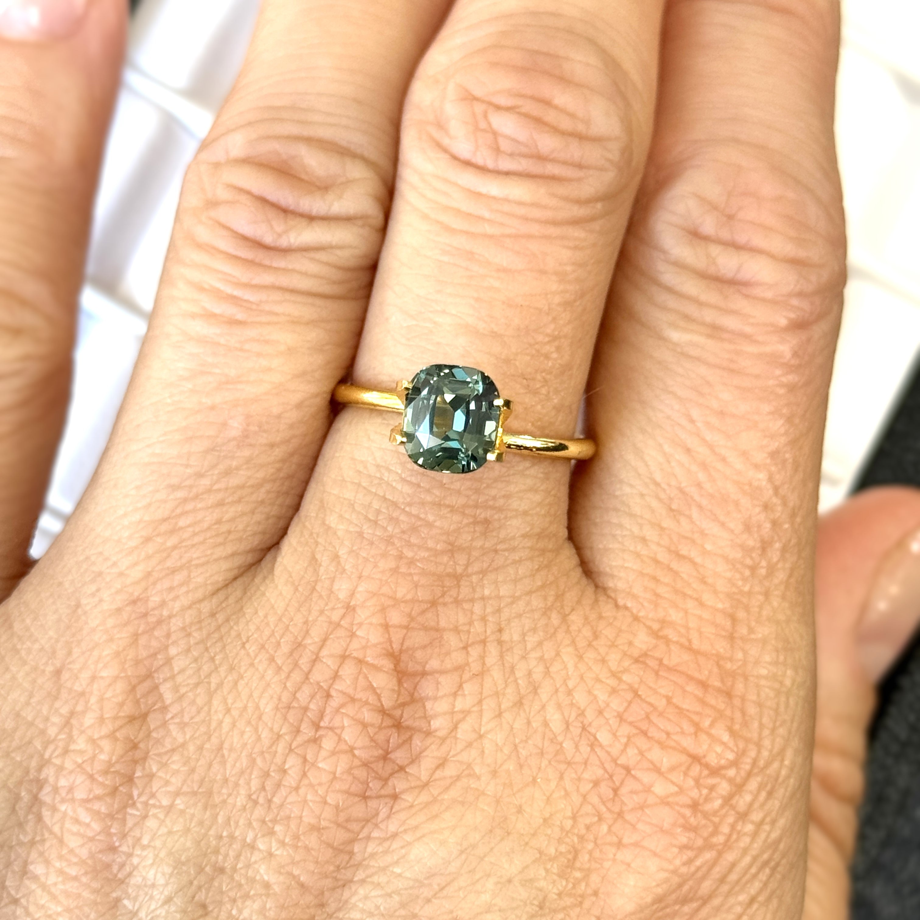 Green Sapphire 2.12ct Cushion