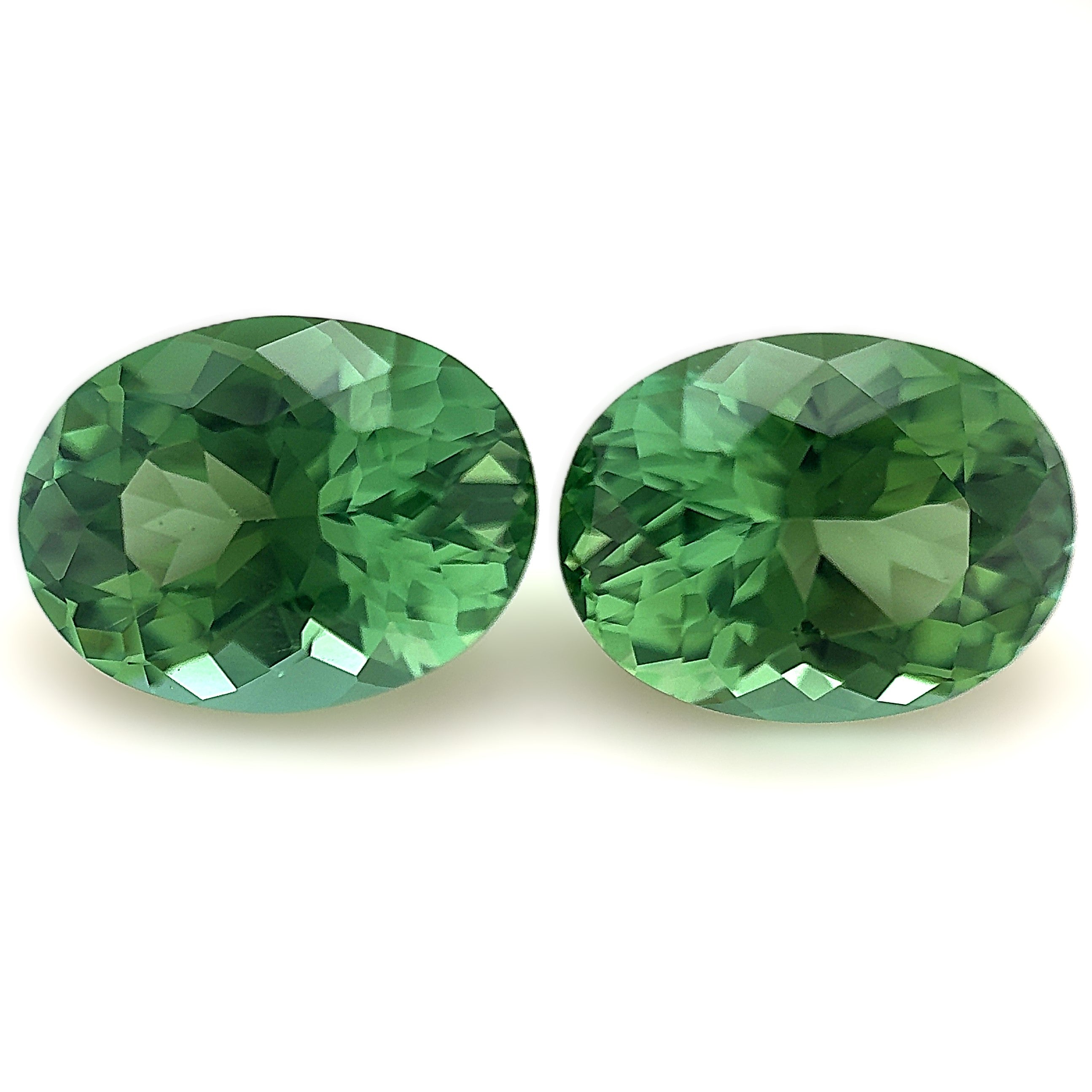 Green Tourmaline 7.54ct Oval Pair 2  =