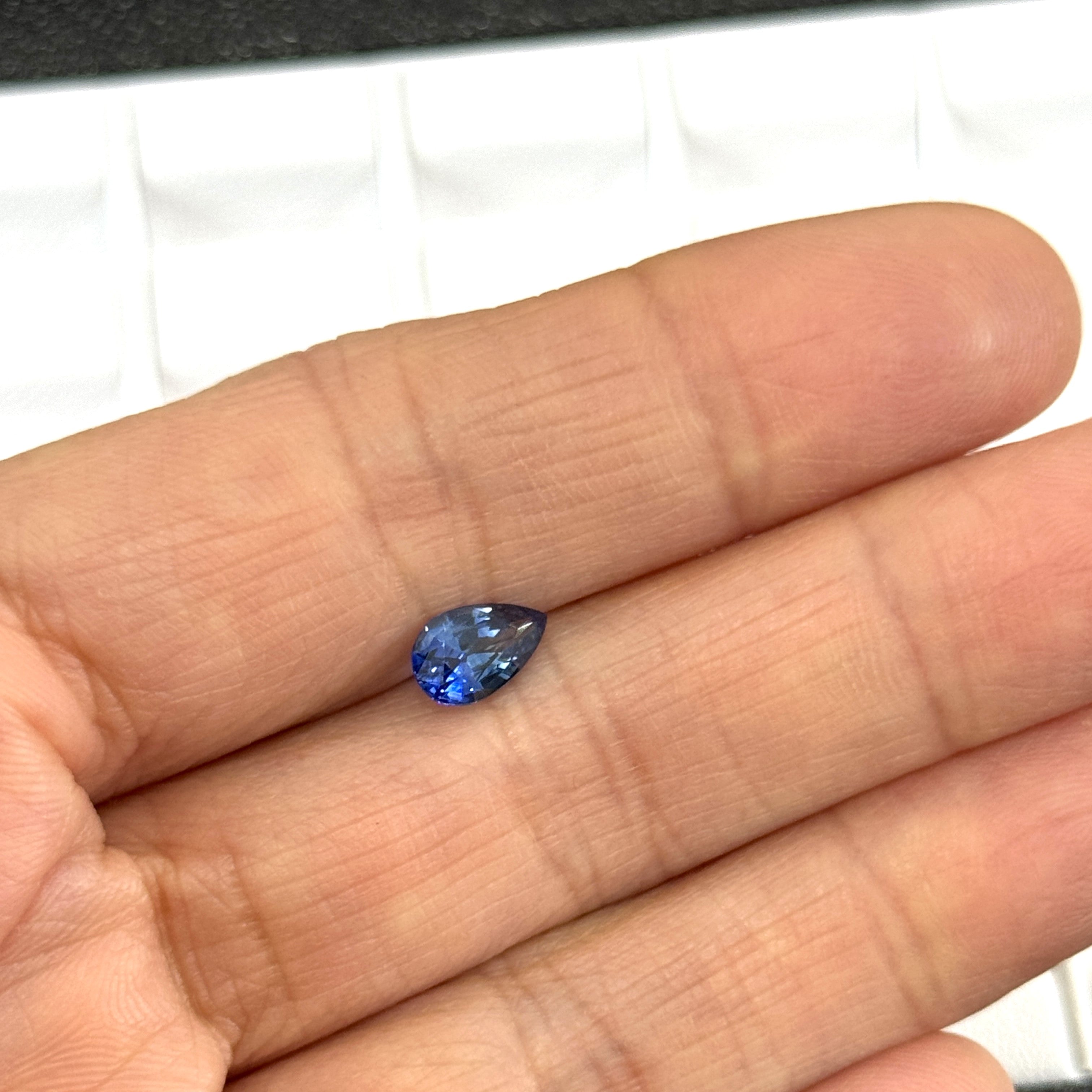 Blue Sapphire 1.07ct Pear