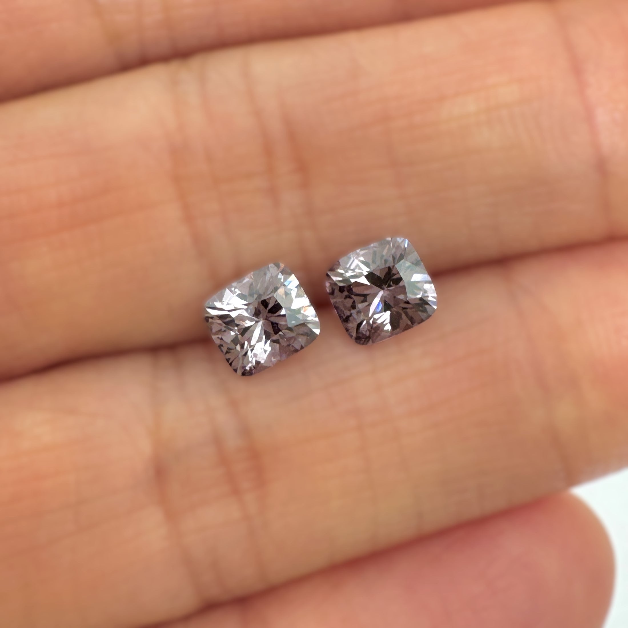 Violet Spinel 1.61ct Cushion Pair 2 =