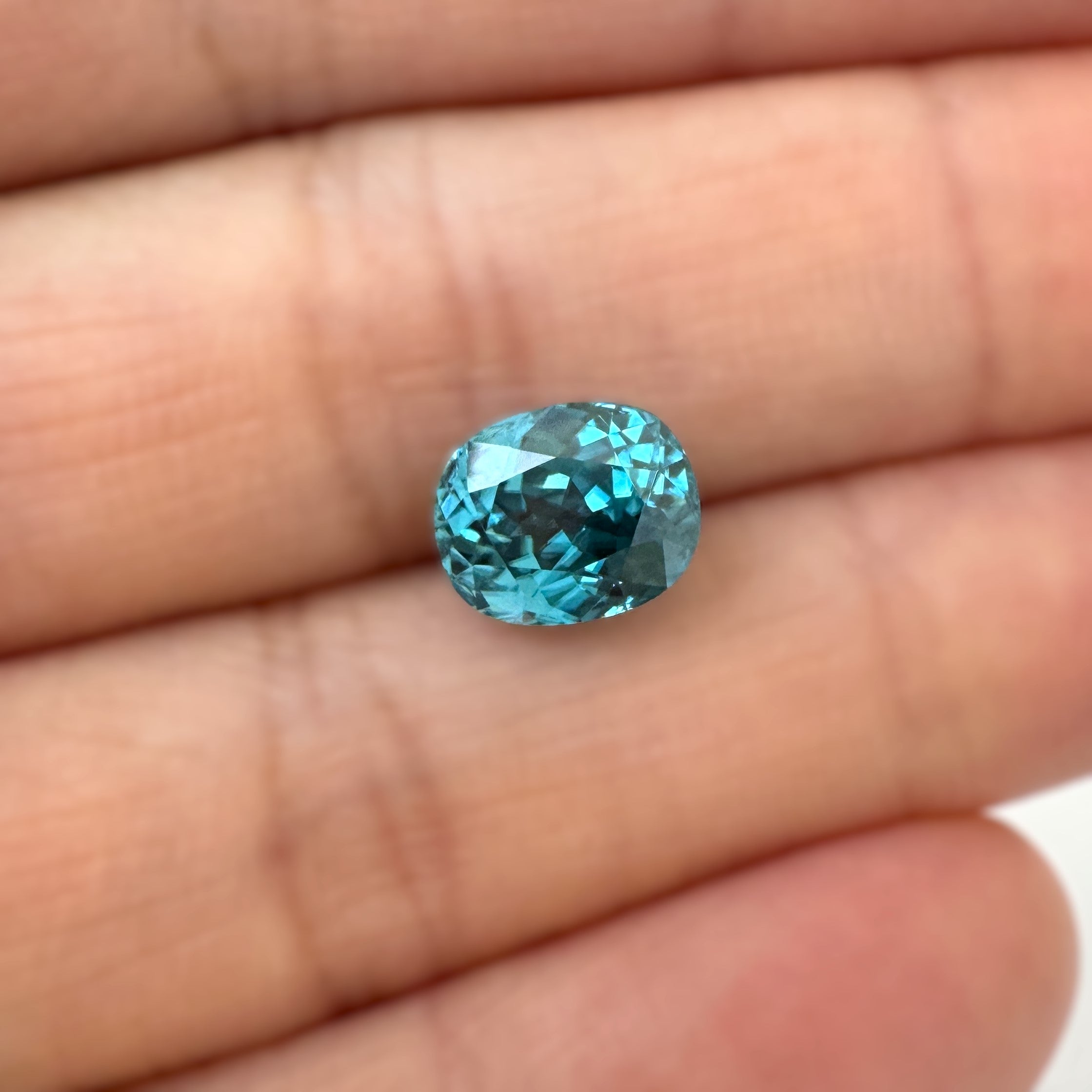 Blue Zircon 3.50ct Cushion