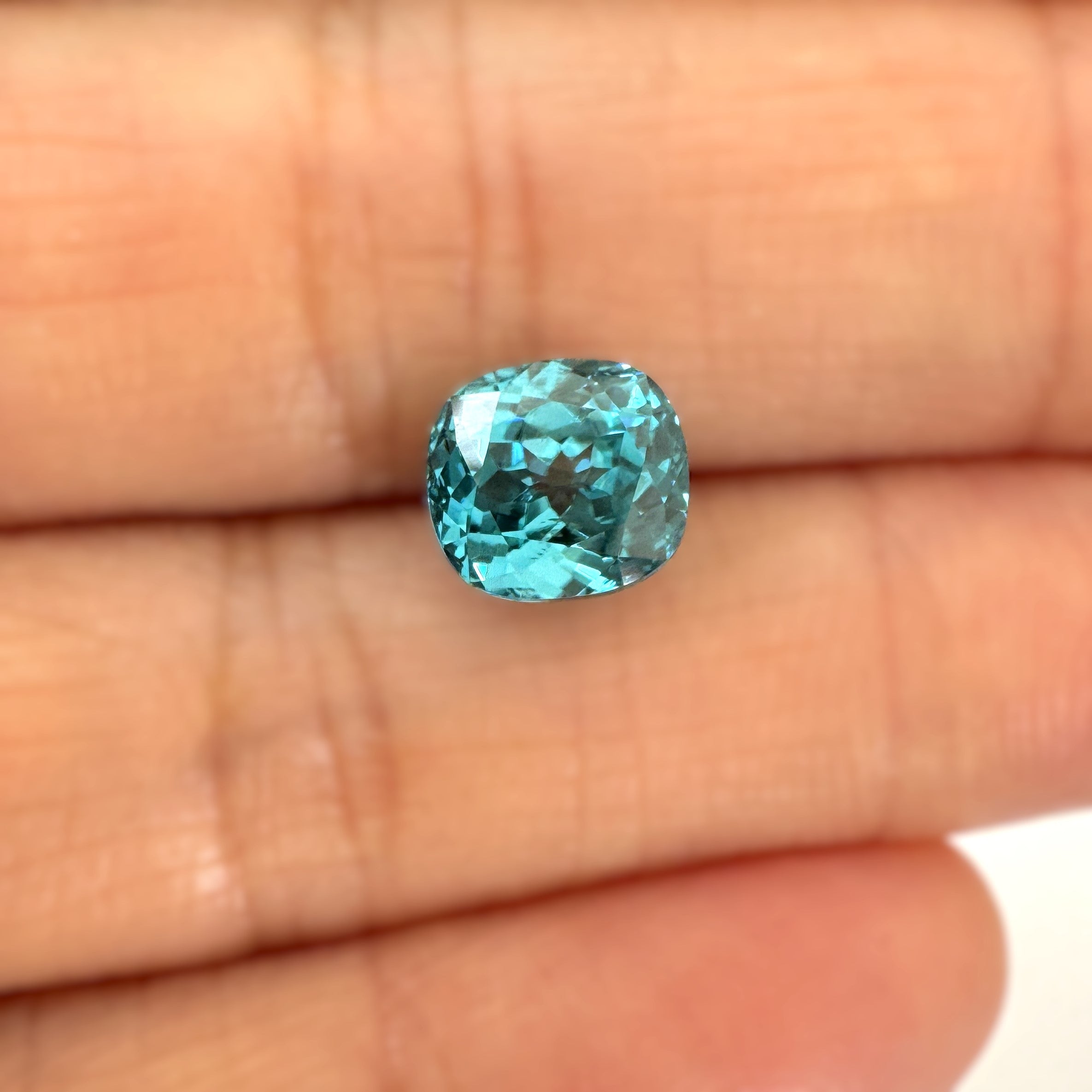 Blue Zircon 3.06ct Cushion