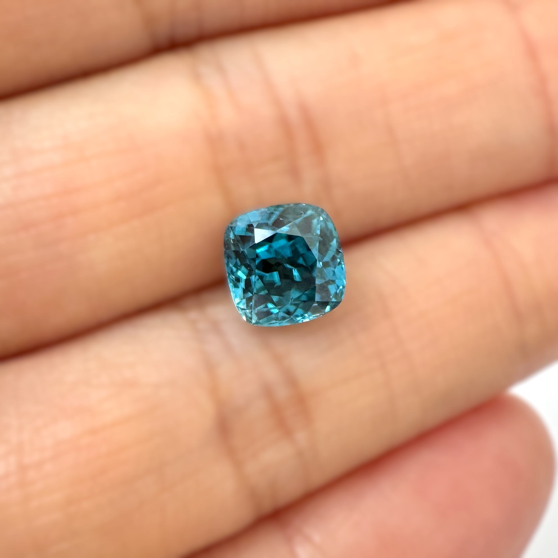 Blue Zircon 3.15ct Cushion