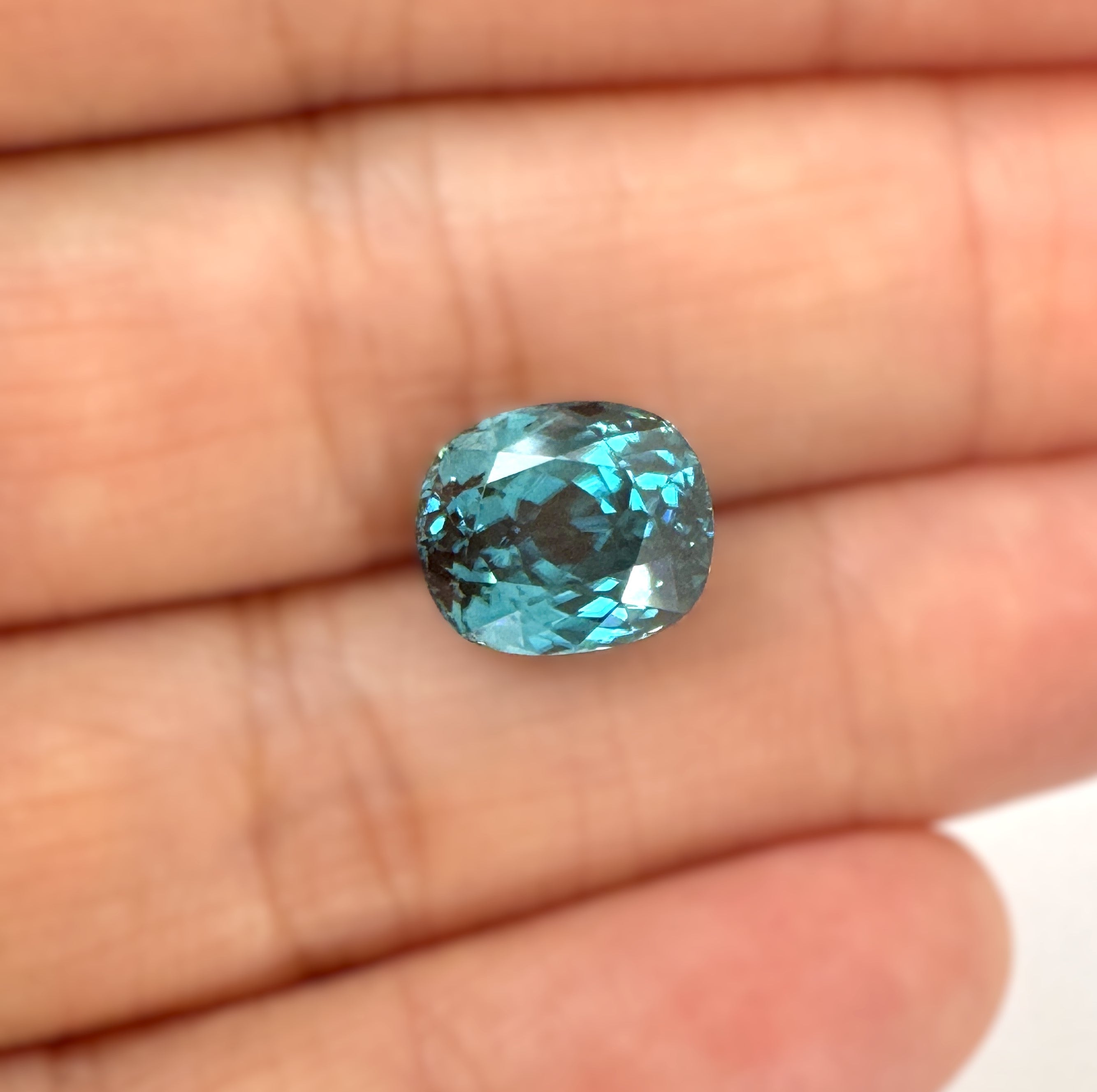 Blue Zircon 5.68ct Cushion